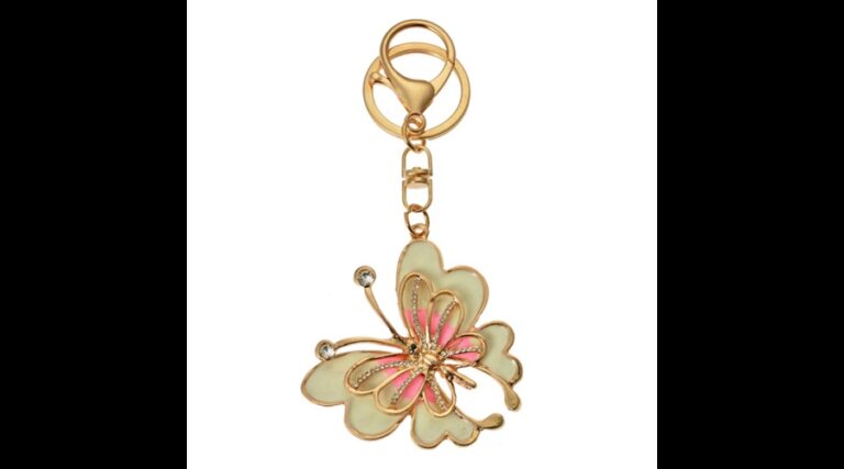 CLEEF.JZKC0192 Fém kulcstartó pillangós