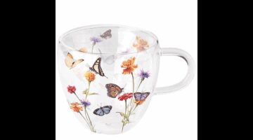 AMB.14419335 Butterfly Garden white duplafalú borosilicate üvegcsésze 0