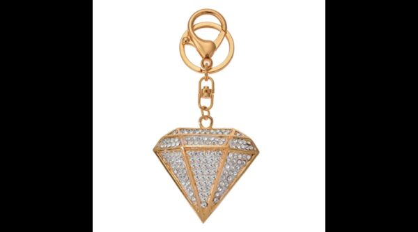 CLEEF.JZKC0181 Fém kulcstartó gyémántkő forma