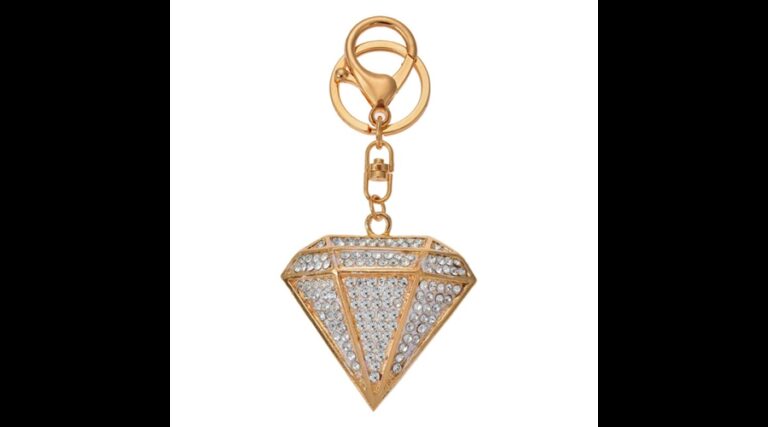 CLEEF.JZKC0181 Fém kulcstartó gyémántkő forma