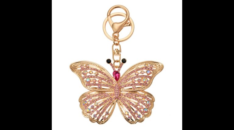 CLEEF.JZKC0176 Fém kulcstartó lepkés