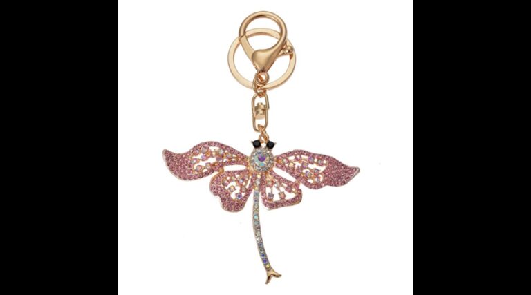 CLEEF.JZKC0167 Fém kulcstartó szitakötős