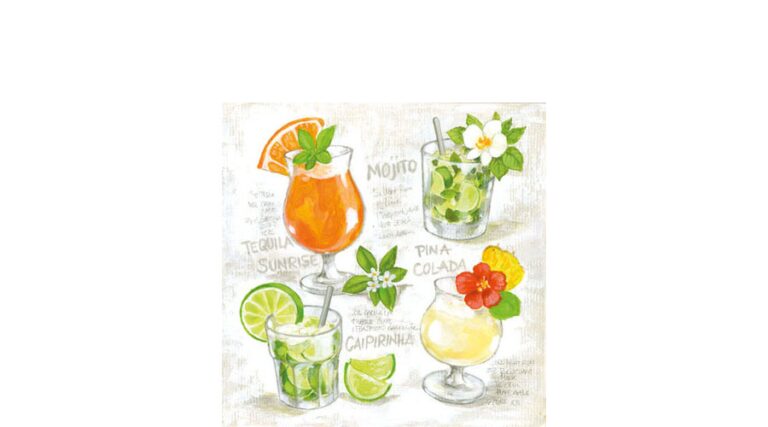 AMB.13308345 Four Cocktails papírszalvéta 33x33cm