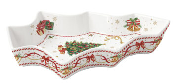 Porcelán fenyőtál, 28,5x21,5, cm, dobozban, Christmas Tale