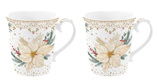 Porcelán bögreszett 275ml, 2db-os, dobozban, White Elegance