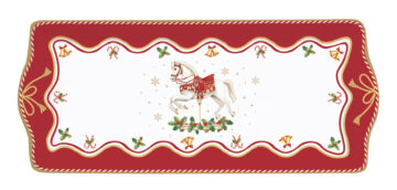 Porcelántálca 35x15cm, dobozban, Christmas Tale