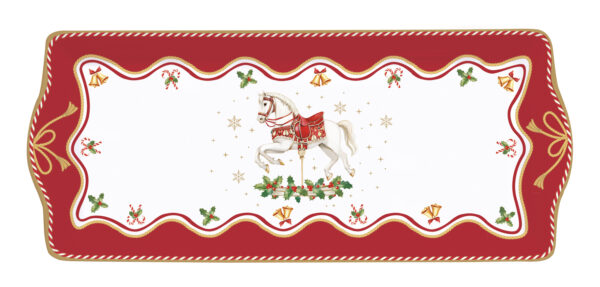 Porcelántálca 35x15cm, dobozban, Christmas Tale