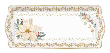 Porcelántálca 35x15cm, dobozban, White Elegance