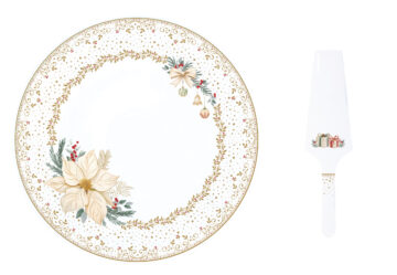 Porcelántálca 32cm, dobozban, White Elegance
