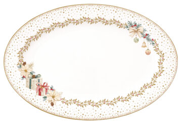 Porcelán ováltálca 35x23,5cm, dobozban, White Elegance