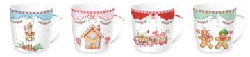 Porcelánbögre 350ml,fémdobozban, Sweet Christmas