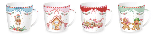 Porcelánbögre 350ml,fémdobozban, Sweet Christmas