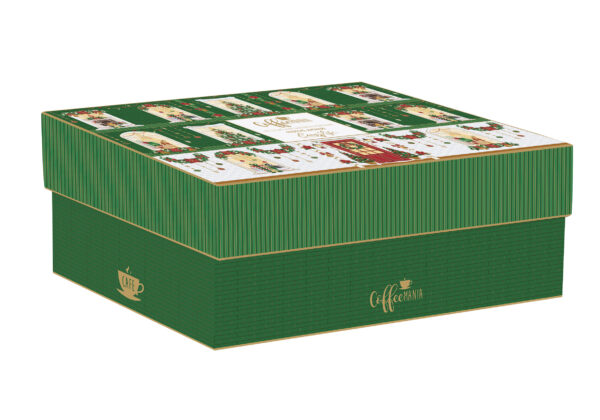 Porceláncsésze+alj 240ml, 2 személyes, dobozban, Coffee Mania, Festive Avenue