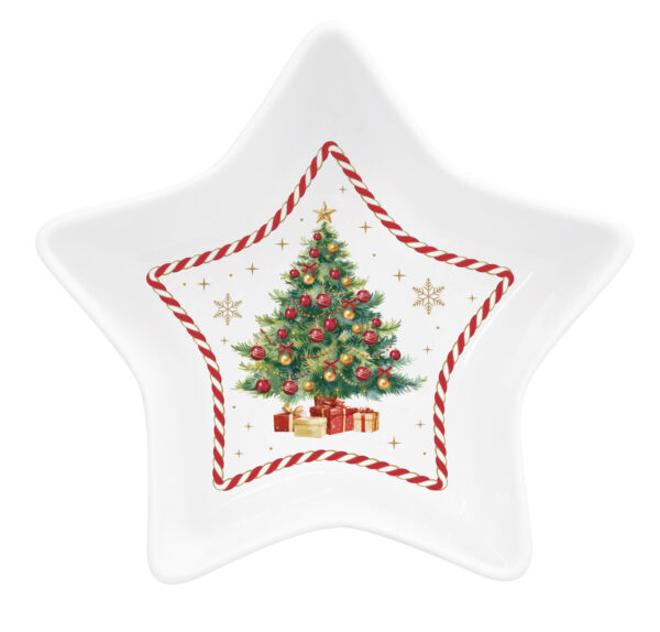 Porcelán csillagtál 15x5cm, dobozban, Christmas Tale