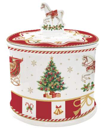 Porcelán keksztároló 14x16,5cm, dobozban, Christmas Tale
