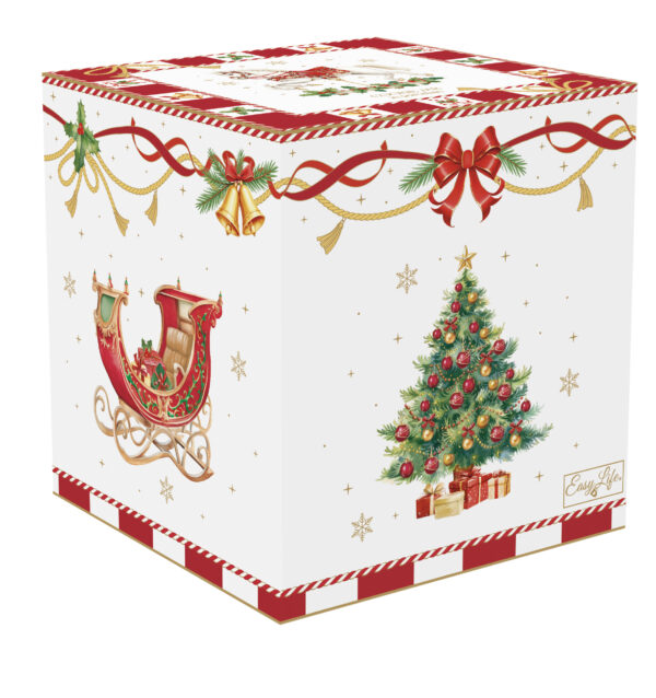 Porcelán keksztároló 14×16,5cm, dobozban, Christmas Tale