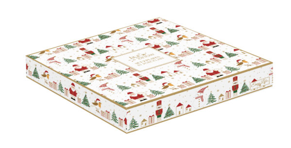 Porcelán desszerttányérszett 2 db-os, 16cm, dobozban, Let it Snow