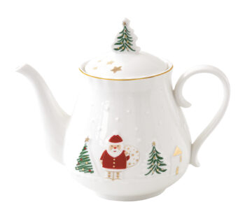 Porcelán teáskanna, 850ml, dobozban, Let it Snow
