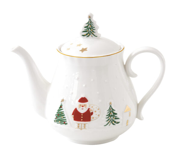 Porcelán teáskanna, 850ml, dobozban, Let it Snow