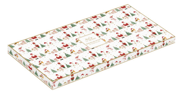 Porcelántálca 34,5x15cm, dobozban, Let it Snow