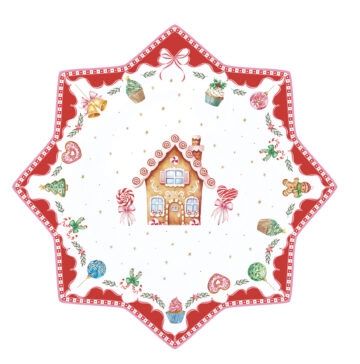 Porcelán tortatál 32cm, dobozban, Sweet Christmas