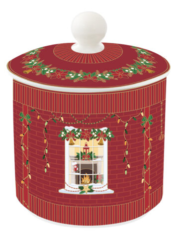 Porcelán keksztároló, 10,5x13cm, dobozban, Festive Avenue, Atmosphere