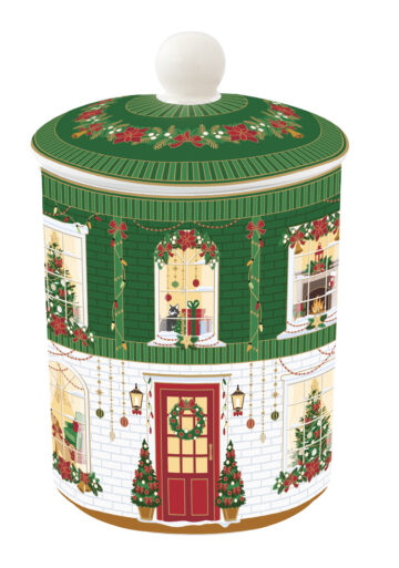 Porcelán keksztároló, 11,5x18cm, dobozban, Festive Avenue, Atmosphere