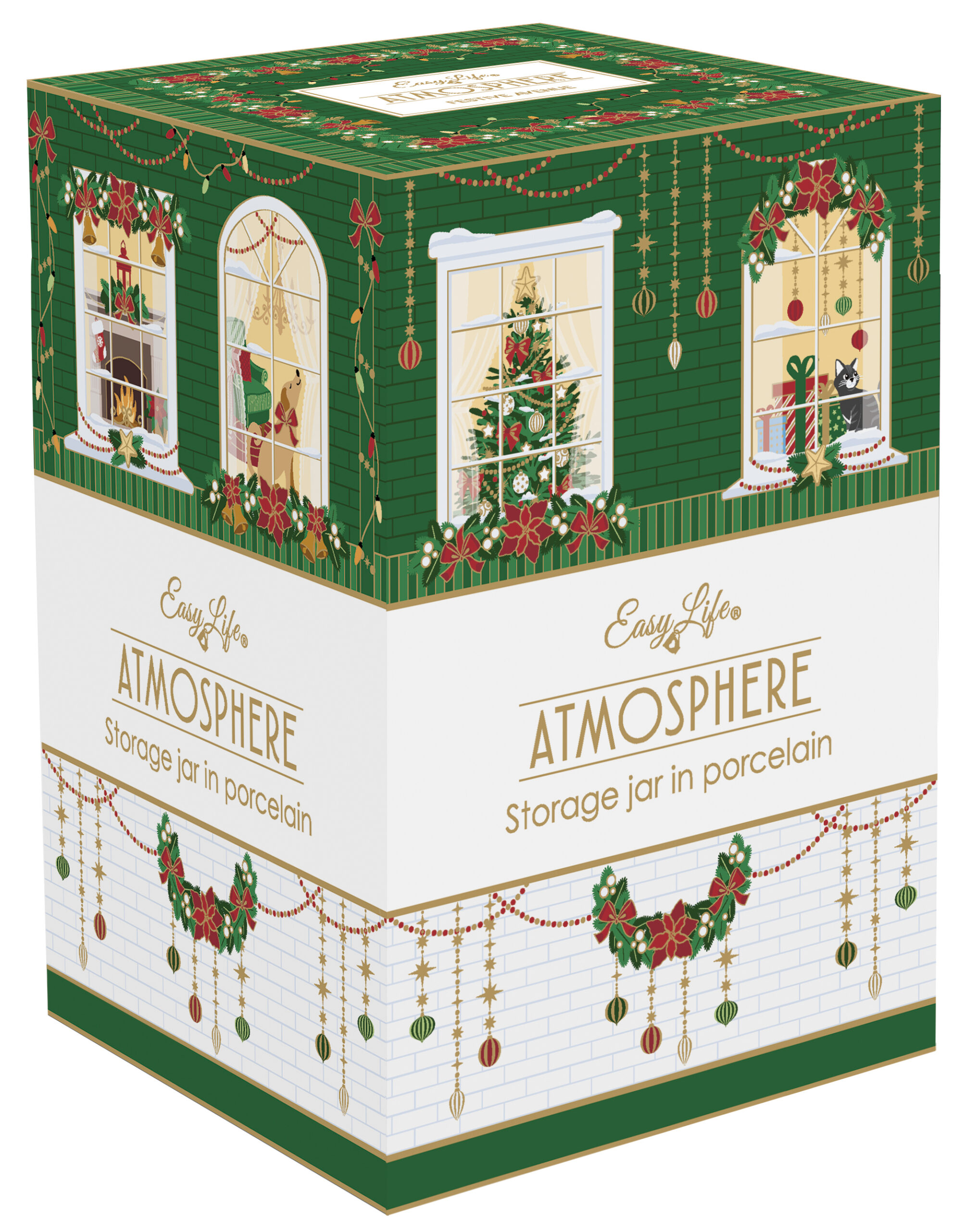 Porcelán keksztároló, 11,5x18cm, dobozban, Festive Avenue, Atmosphere