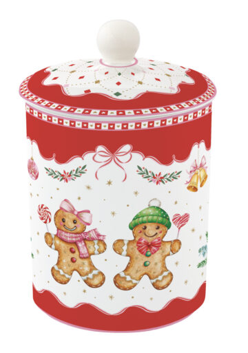 Porcelán keksztároló, 11,5x18cm, dobozban, Sweet Christmas