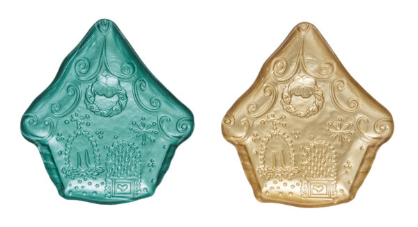 Üvegtálszett 2 db-os, 16,5x15cm, mézeskalács házikó forma, dobozban, Sweet Christmas