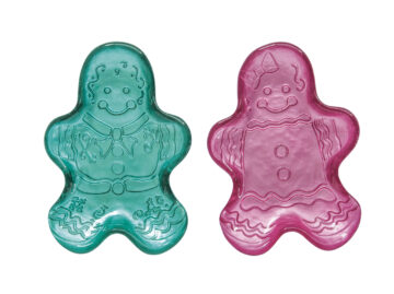 Üvegtálszett 2 db-os, 17x12,5cm, mézeskalács figura forma, dobozban, Sweet Christmas