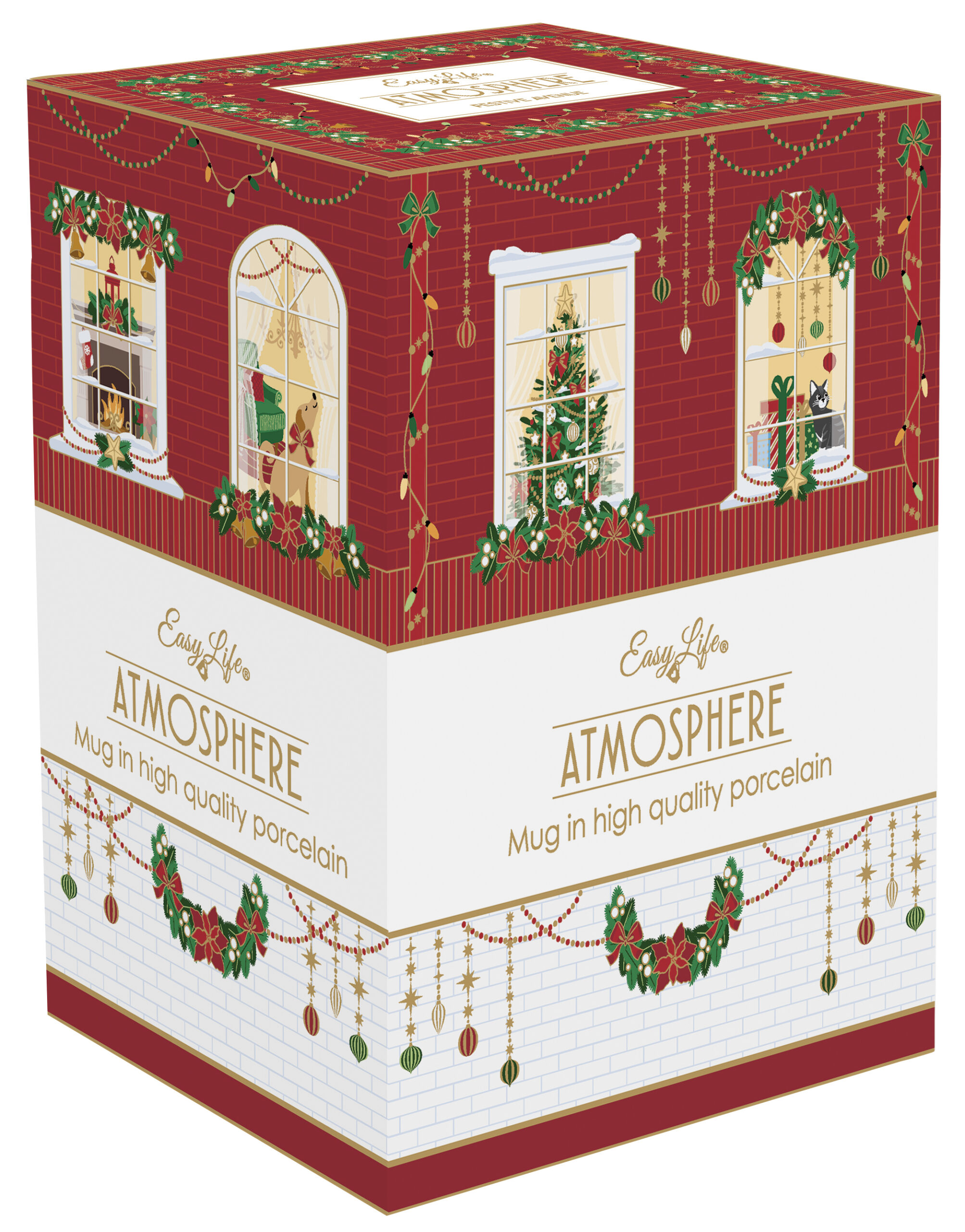 Porcelánbögre 600ml, dobozban, Festive Avenue,Atmosphere