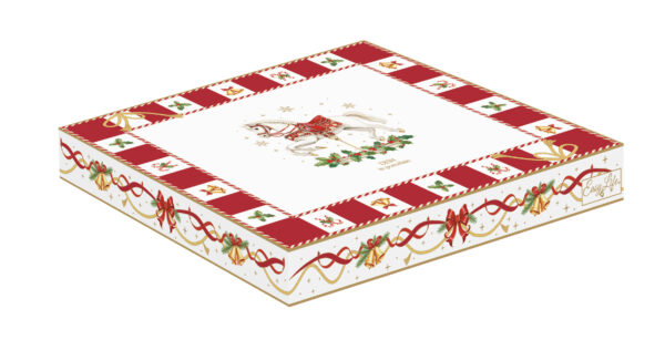 Porcelán csillagtálca 22,5cm, dobozban, Christmas Tale