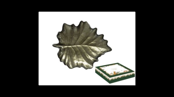 R2S.1531FODG Juharfalevél üvegtányér 21x18cm