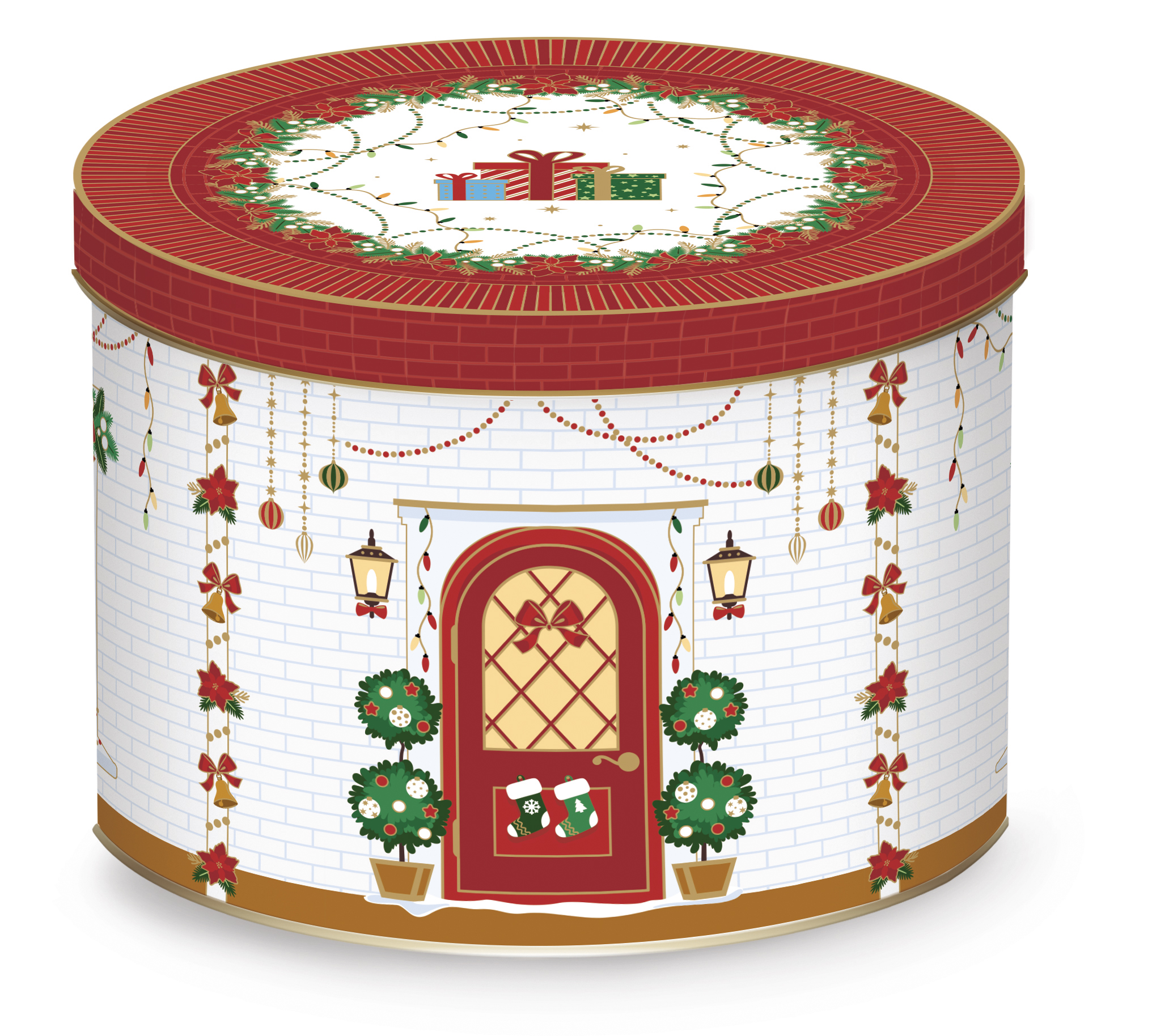 Porcelánbögre 350ml,fémdobozban, Festive Avenue, Atmosphere