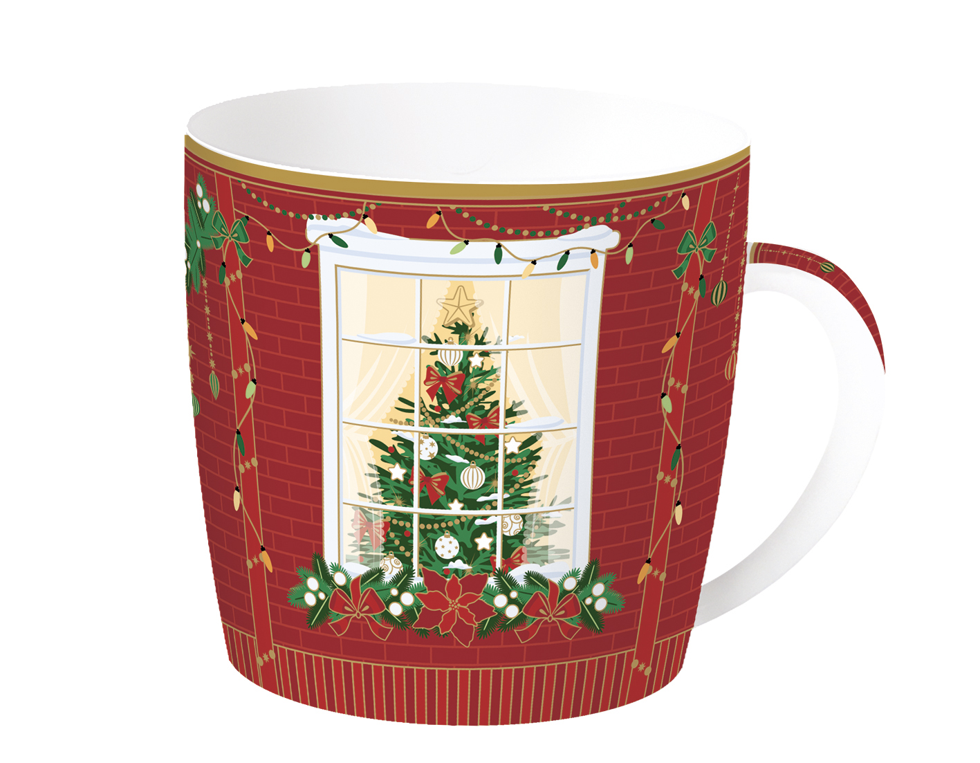 Porcelánbögre 350ml,fémdobozban, Festive Avenue, Atmosphere