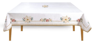 Asztalterítő 145x250cm, 100% pamut, White Elegance