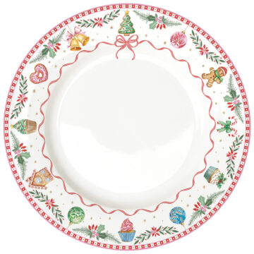 Porcelán lapostányér 27cm, Sweet Christmas