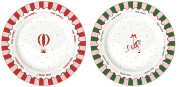 Porcelán lapostányérszett 2db-os, 27cm, dobozban, Christmas Twist