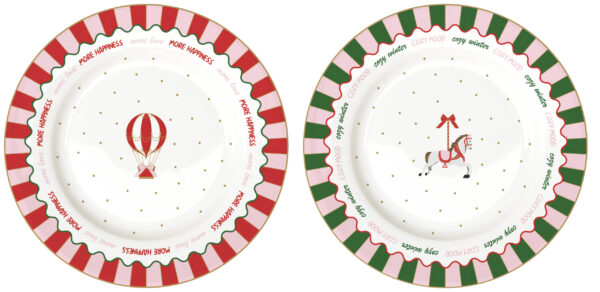 Porcelán lapostányérszett 2db-os, 27cm, dobozban, Christmas Twist