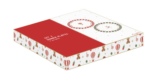 Porcelán lapostányérszett 2db-os, 27cm, dobozban, Christmas Twist