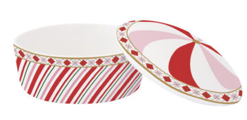 Porcelán ékszertartó tálka 10cm, dobozban, Christmas Twist