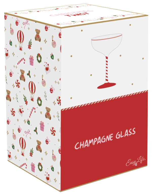 Pezsgős üvegpohár 250ml, dobozban, Christmas Twist