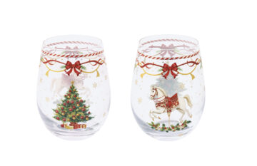 Üvegpohár 500ml, 2db-os szett, dobozban, Christmas Tale