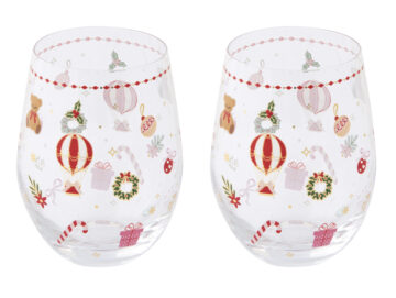 Üvegpohár 500ml, 2db-os szett, dobozban, Christmas Twist