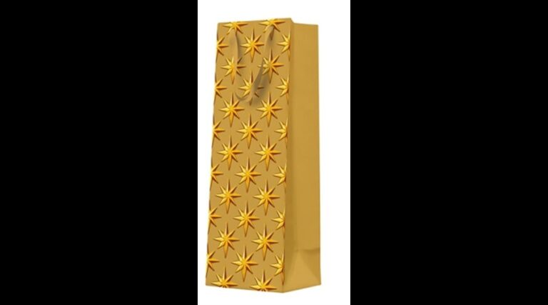 P.W.AGB2018504 Embossed Stars papír ajándéktáska premium italos 12x37x10cm