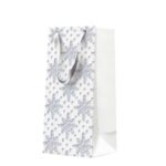 P.W.AGB2020421 Grunge Textured Snowflakes Silver papír ajándéktáska keskeny 10x22x7cm