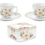 R2S.1107WHEL Porcelán eszpresszócsésze+alj 2 személyes