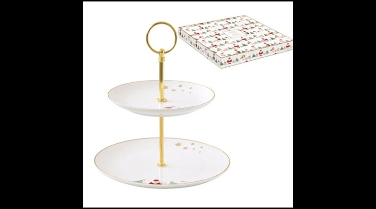 R2S.1339LSNO Porcelán süteményes állvány 2 emeletes