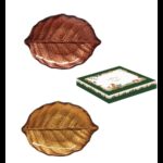 R2S.1533FODR Nyírfalevél üvegtányér 2db-os szett